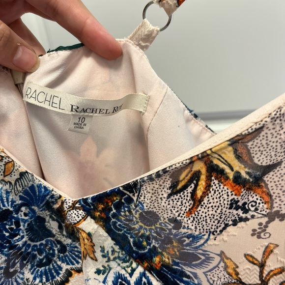 RACHEL Roy Wonderlust Floral Ruffle One Shoulder Midi Women Dress Size 10 - Picture 6 of 10